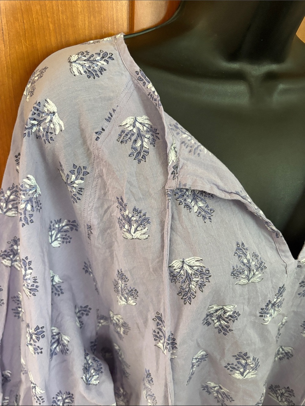 Garnett Hill Keya Organic-Cotton Voile Blouse - Picture 3 of 9